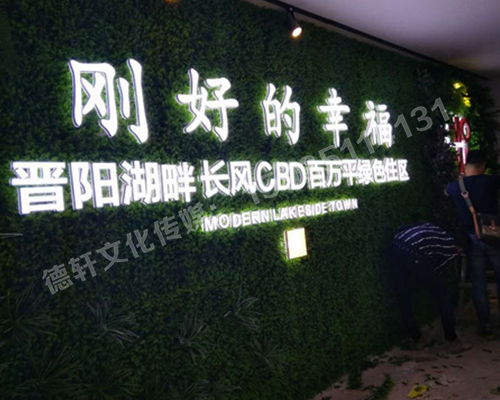 晉陽湖地產——迷你字加綠植墻